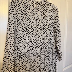 Zara Polka Dot Long Sleeved Maxi Dress Medium